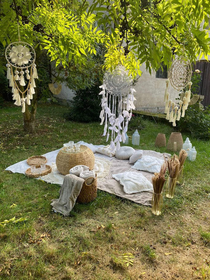 Luxusní lapač snů se střapci a dřevěnými korálky