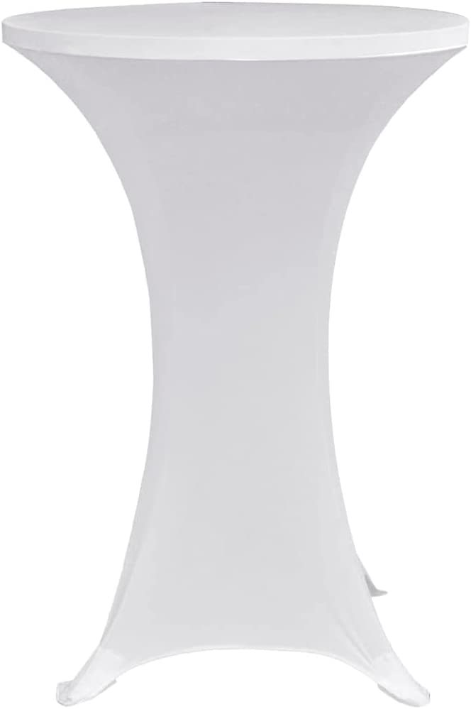 Bílý strečový potah na barový stůl Ø 80 cm