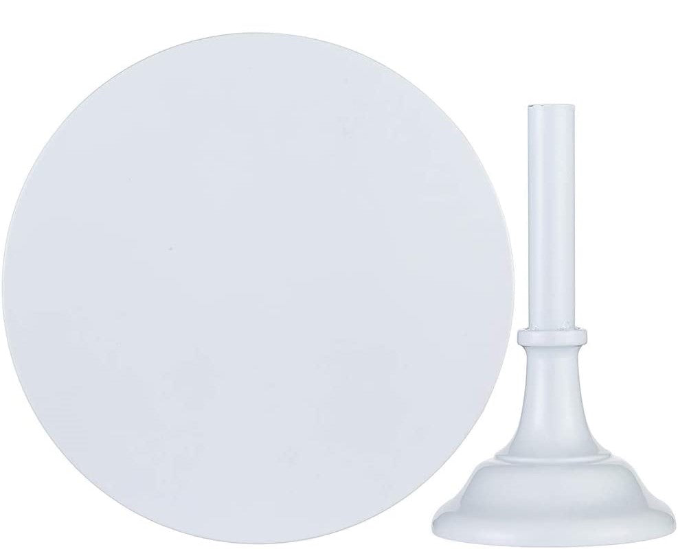 Bílý kovový podnos na dorty 30 cm