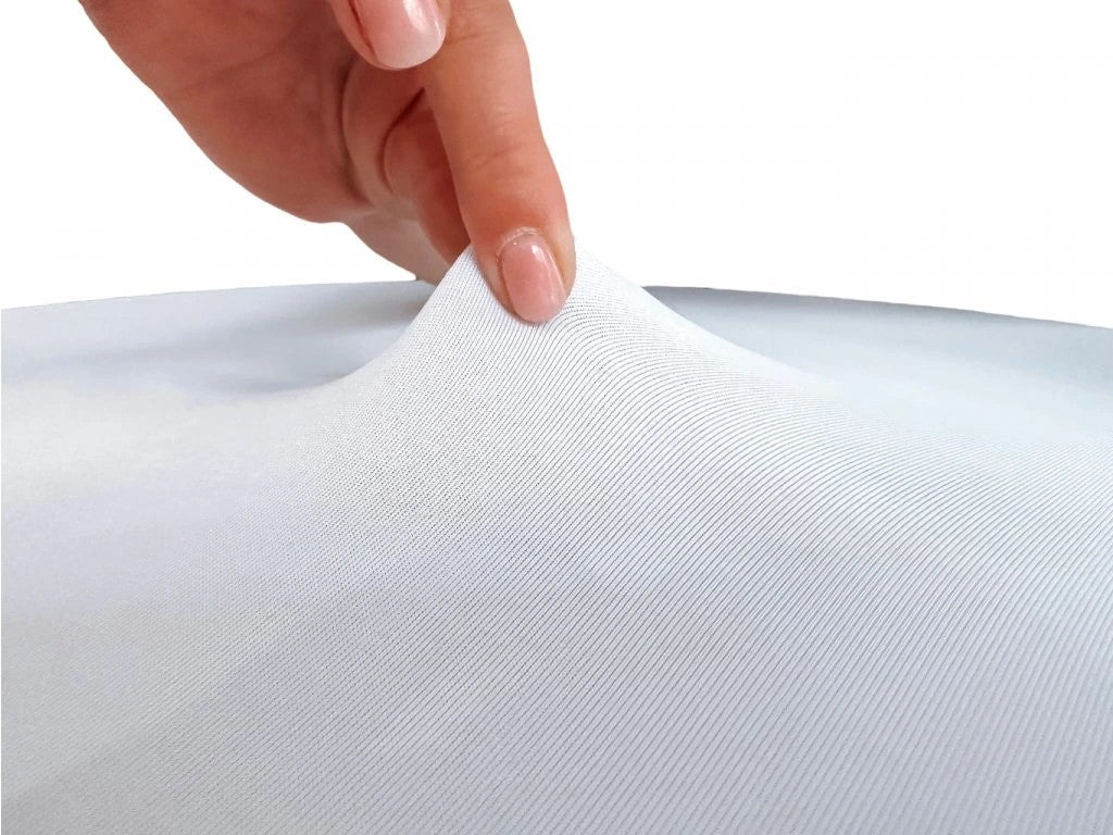 Bílý elastický potah SKIRTING na skládací stůl 180-183x76 cm