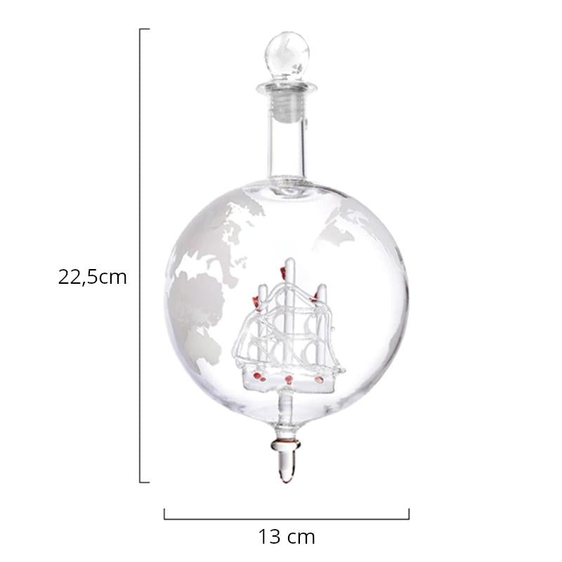 Provzdušňovací karafa na whiskey Globus s lodí