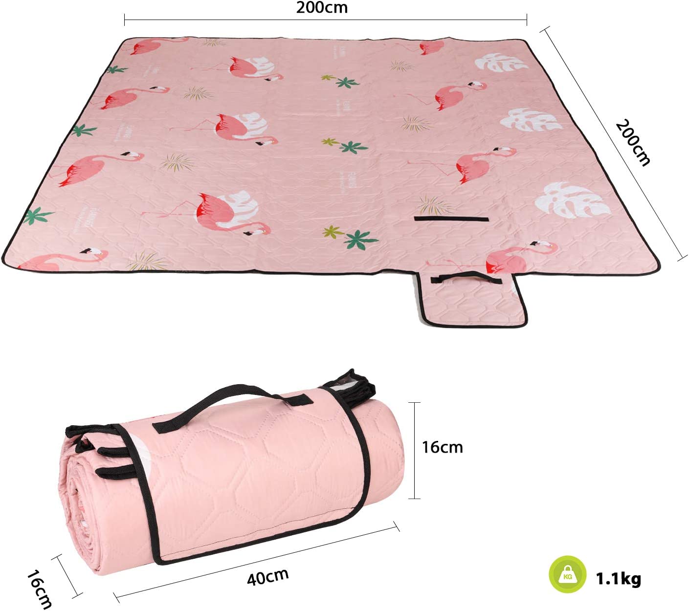 Pikniková deka s plameňákem 200 x 200 cm