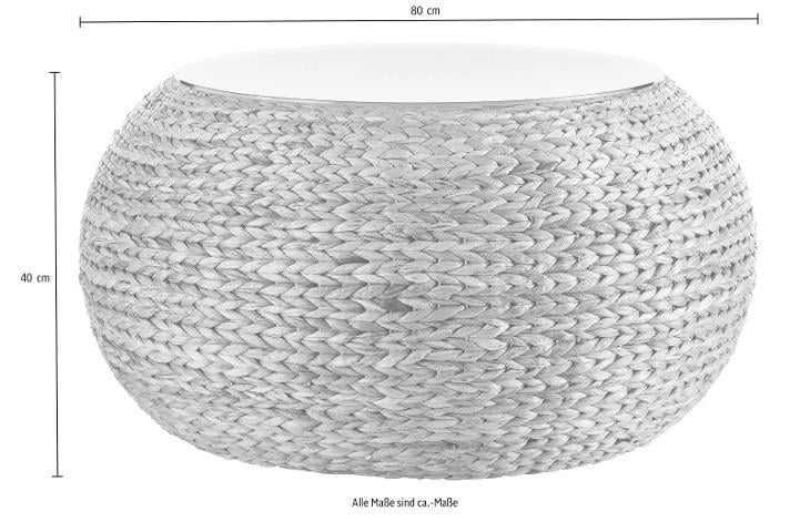 Boho stolek z vodního hyacintu 80 x 40 cm