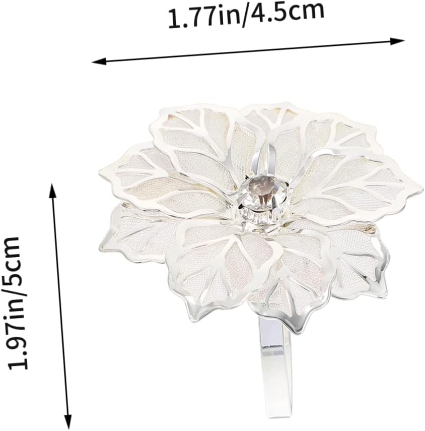 Kroužek na ubrousek květ 6 ks stříbrný