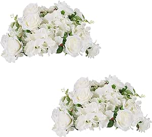 Nuptio bílé velké květinové kuličky s podstavcem 2 ks 36 cm