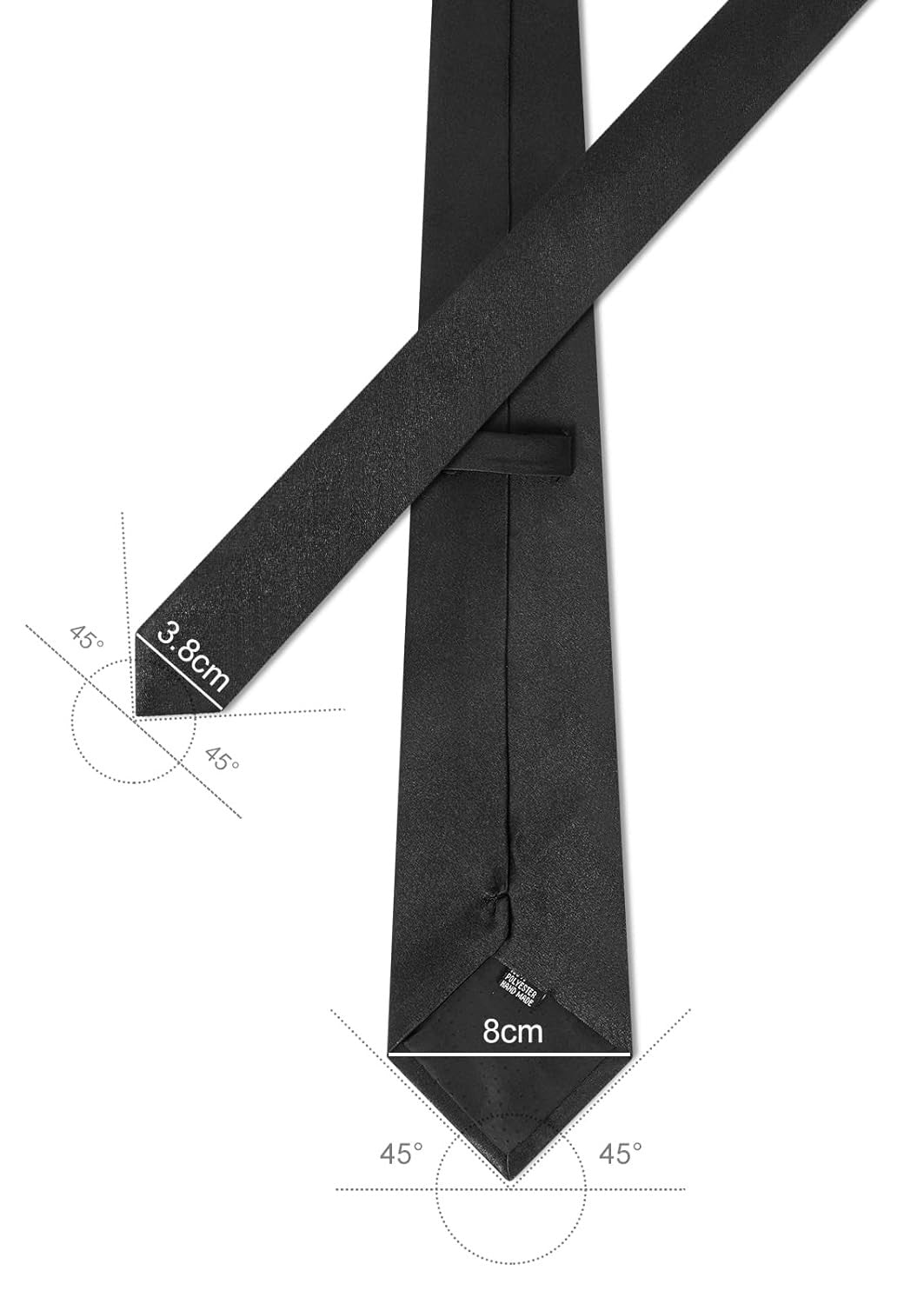 URAQT Elegantní Černá Saténová Kravata 8 cm - Luxusní Pánský Doplněk
