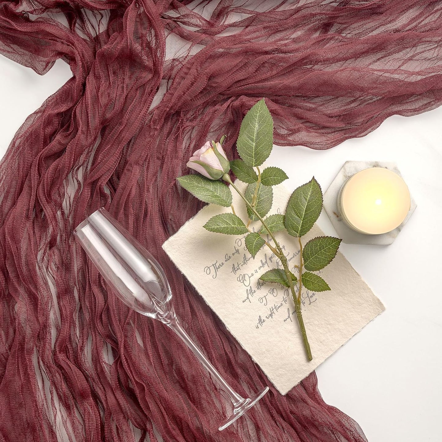 Tylový běhoun, dekorační látka na slavnostní stůl 3m x 80cm bordo