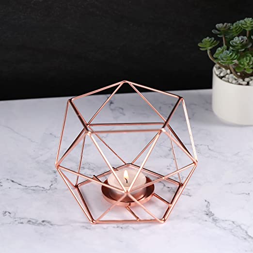 Rosegold kovové svícny 2ks