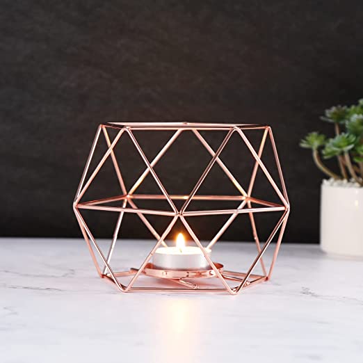 Rosegold kovové svícny 2ks