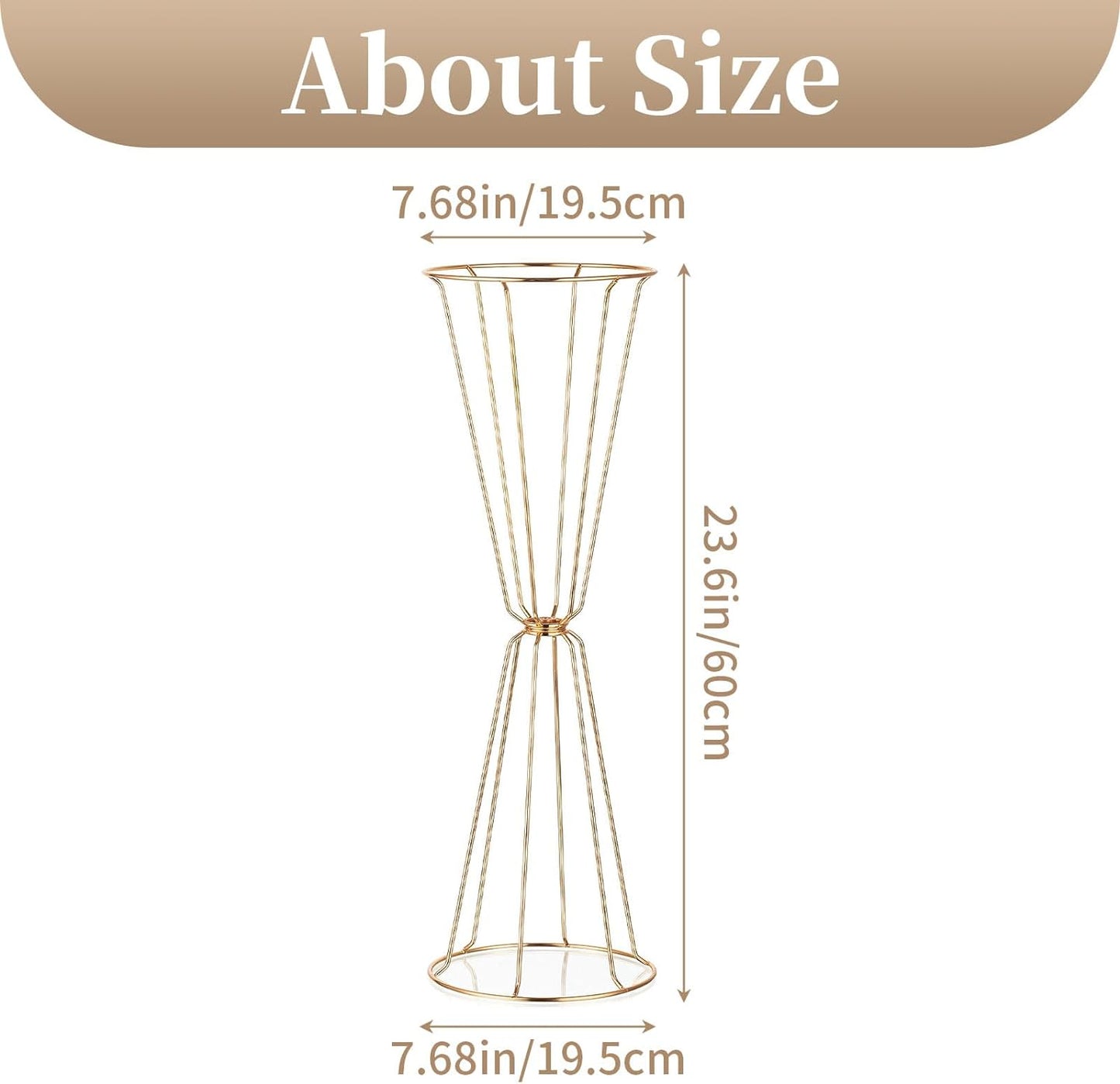 Kovové stojany na květiny 68 cm zlaté