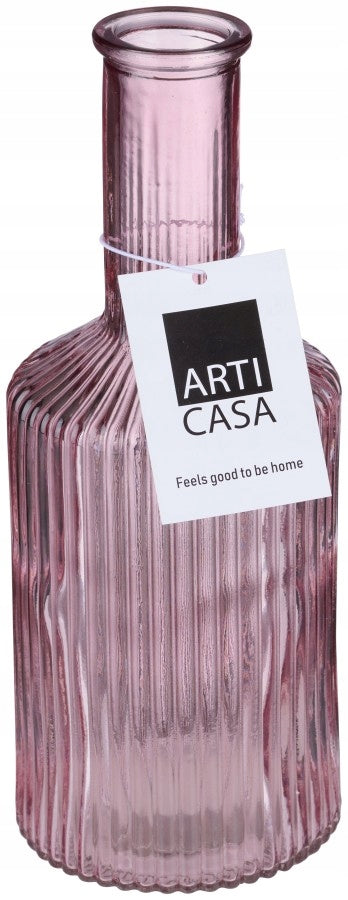 Skleněná váza na květiny, 20,8 cm, růžová