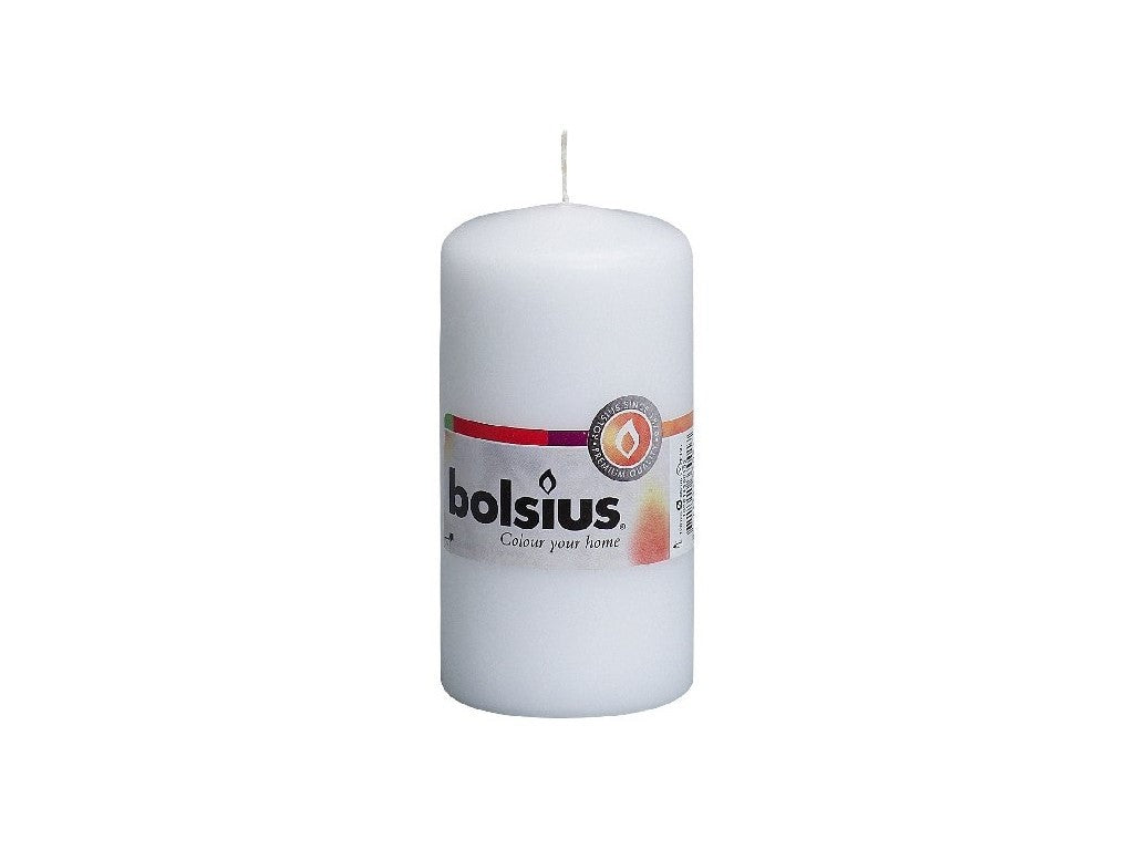 Bolsius hladká svíčka válec bílá matná 12cm