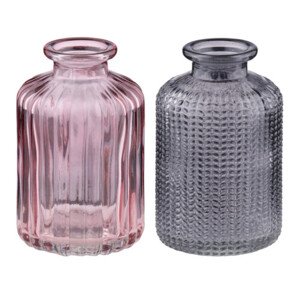 Skleněná malá váza 6x10 cm, sada 2 ks