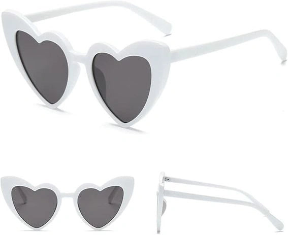 Svatební bílé sluneční brýle ve tvaru srdce 10 ks