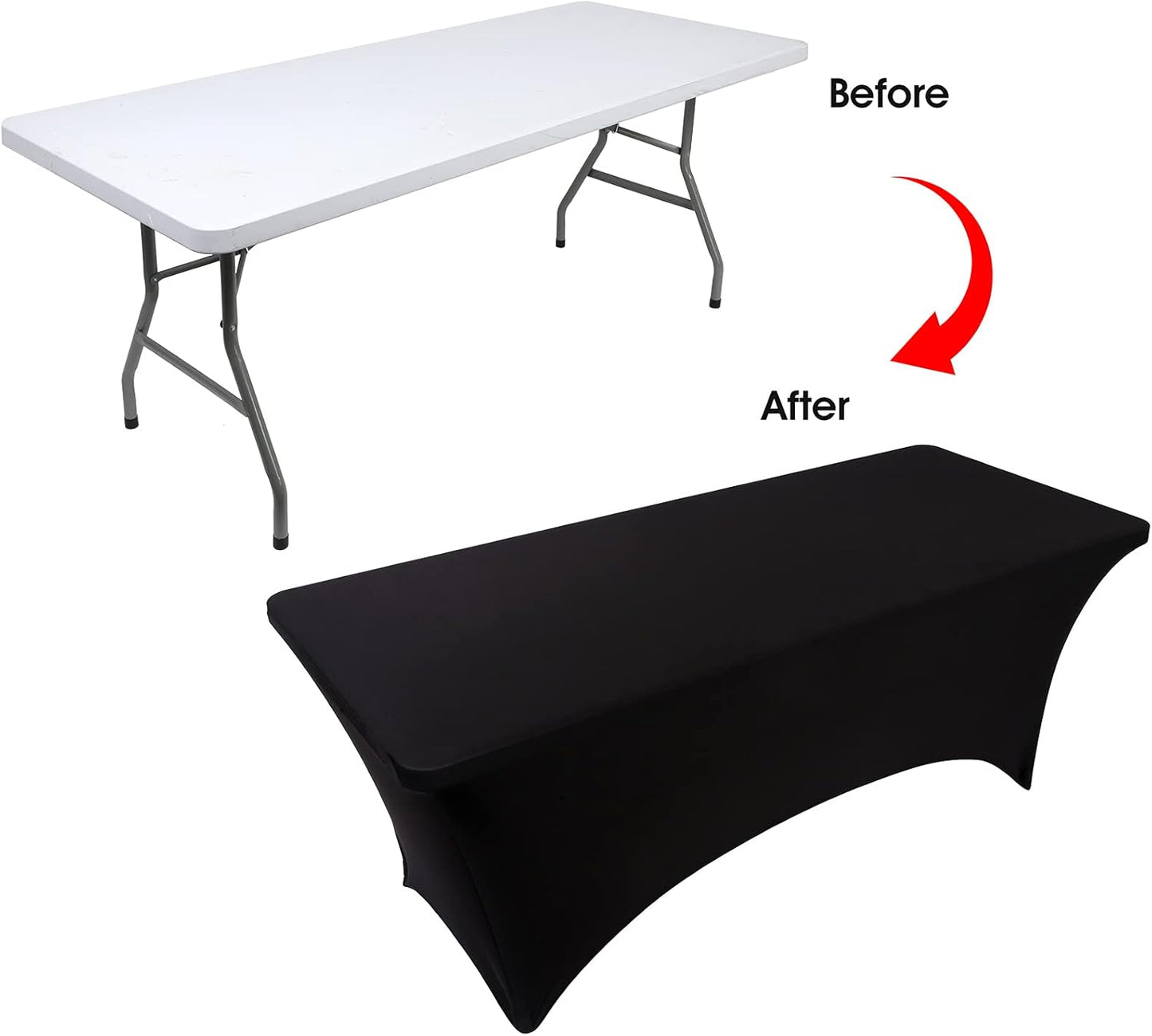 Bea's Party Ubrus obdélníkový elastický černý: D 183 cm, Š 76 cm, V 76 cm