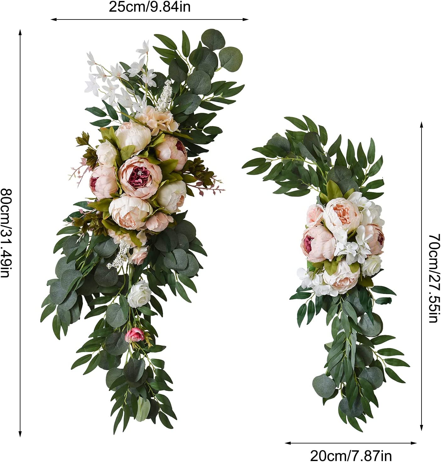 Kytice na slavobránu pivoňky 80cm a 70 cm