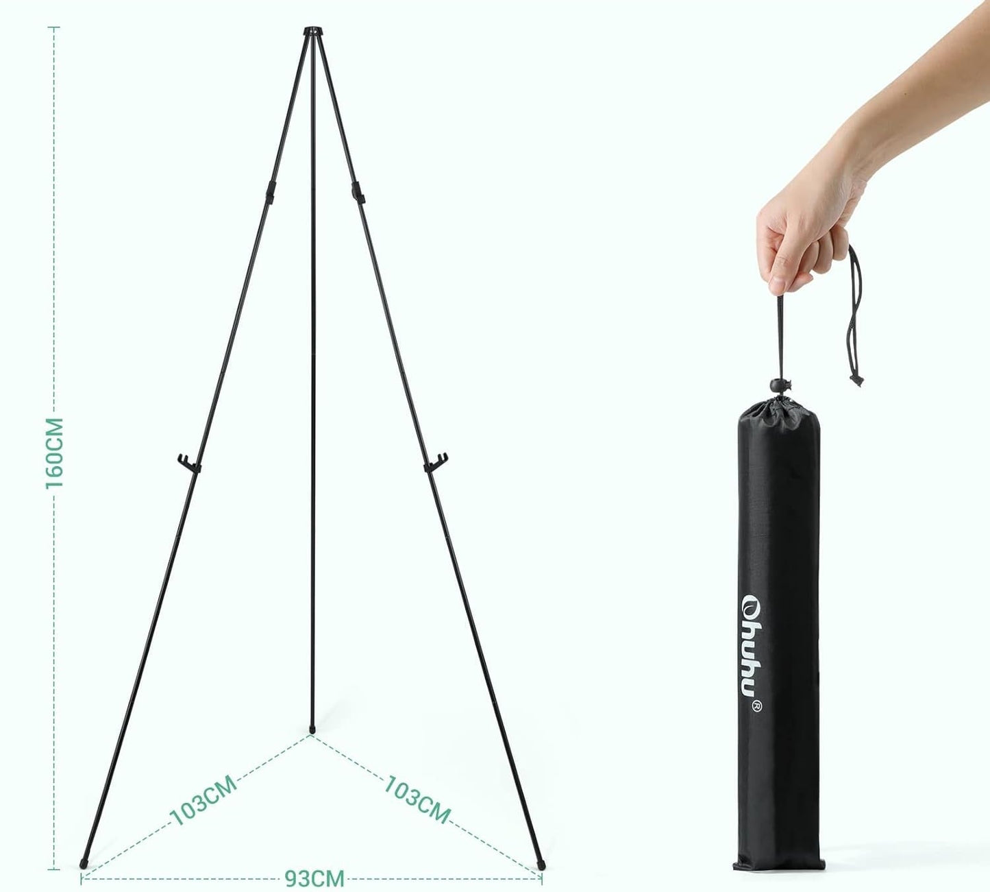 Skládací stojan na uvítací cedule 160 cm černý