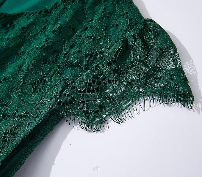 Dívčí tylové šaty s krajkou tm. zelené 7 let