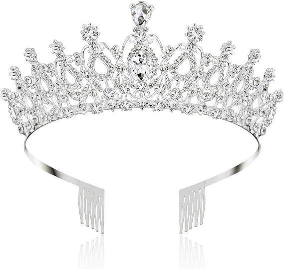 Svatební korunka do vlasů Tiara posetá kamínky