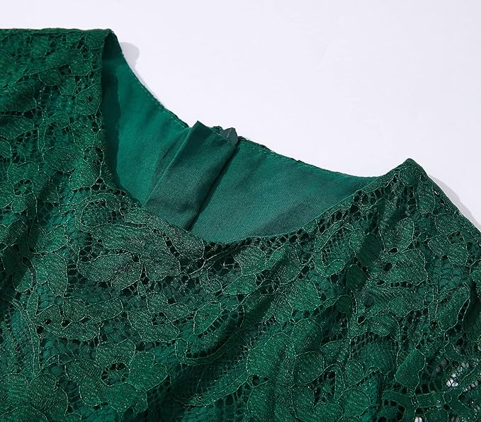 Dívčí tylové šaty s krajkou tm. zelené 7 let