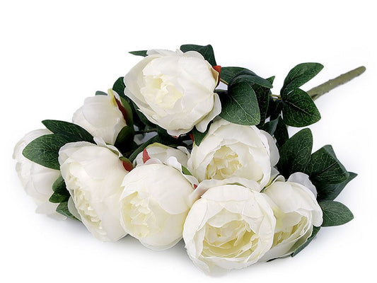 Kytice umělá pivoňka krémová nejsvětlejší