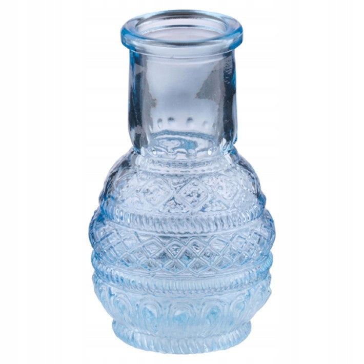 Skleněná malá váza  4x8 cm, sada 3 ks modrá