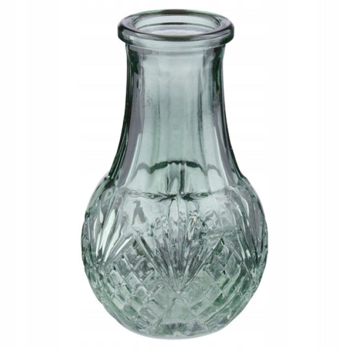 Skleněná malá váza  4x8 cm, sada 3 ks modrá