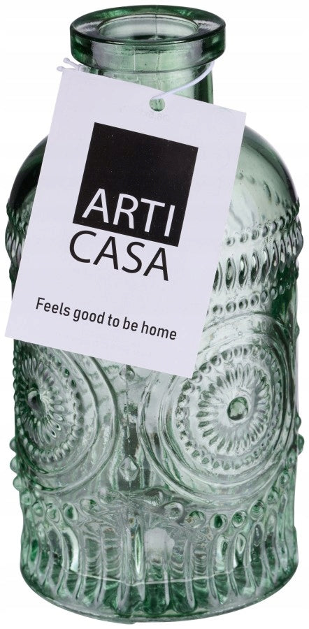 Skleněná váza na květiny, 12,8 cm, zelená