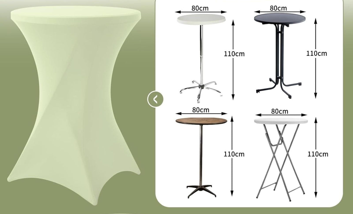 Zelený strečový potah na barový stůl Ø 80 cm